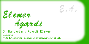 elemer agardi business card